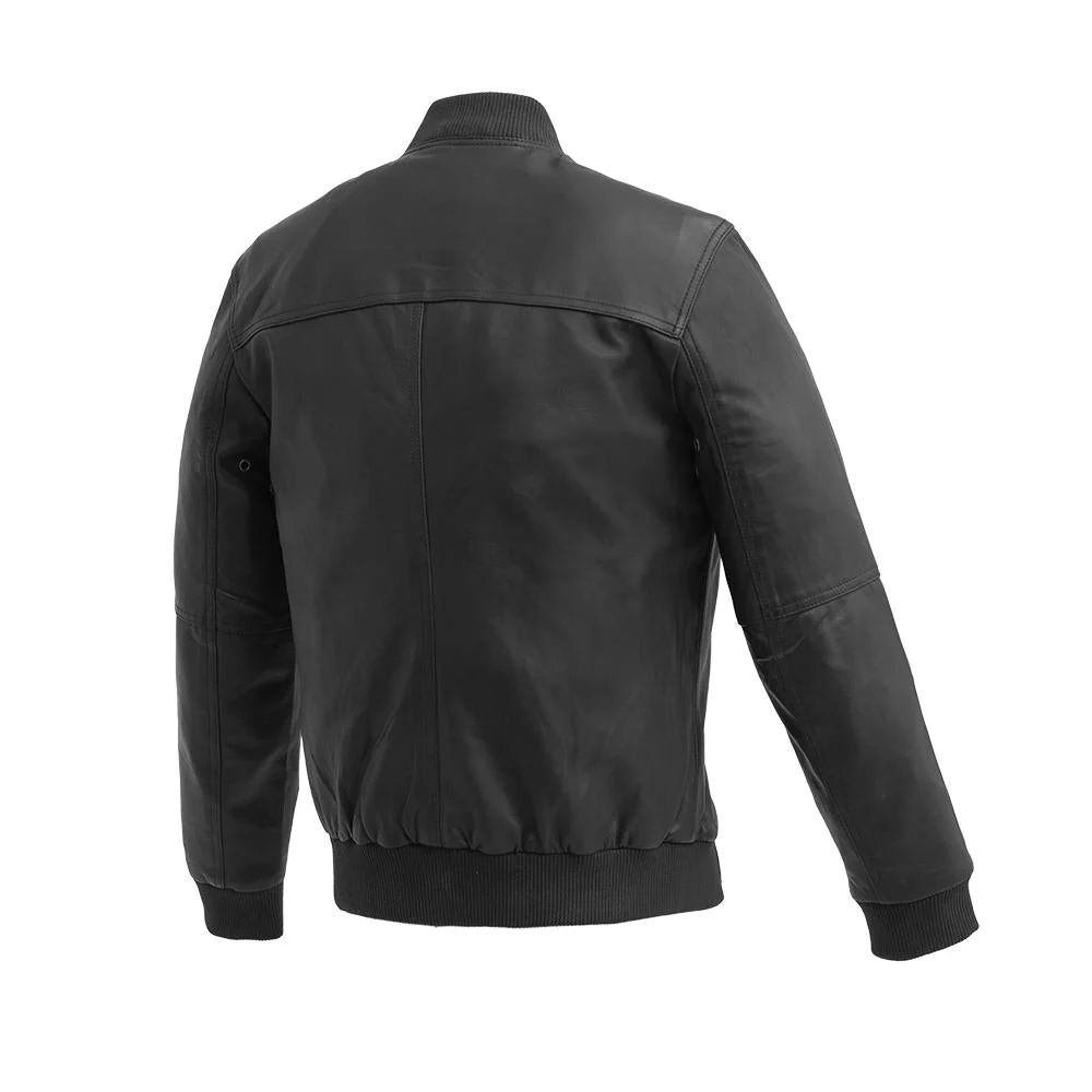 Aviator Mens Bomber Leather Jacket - Image 7