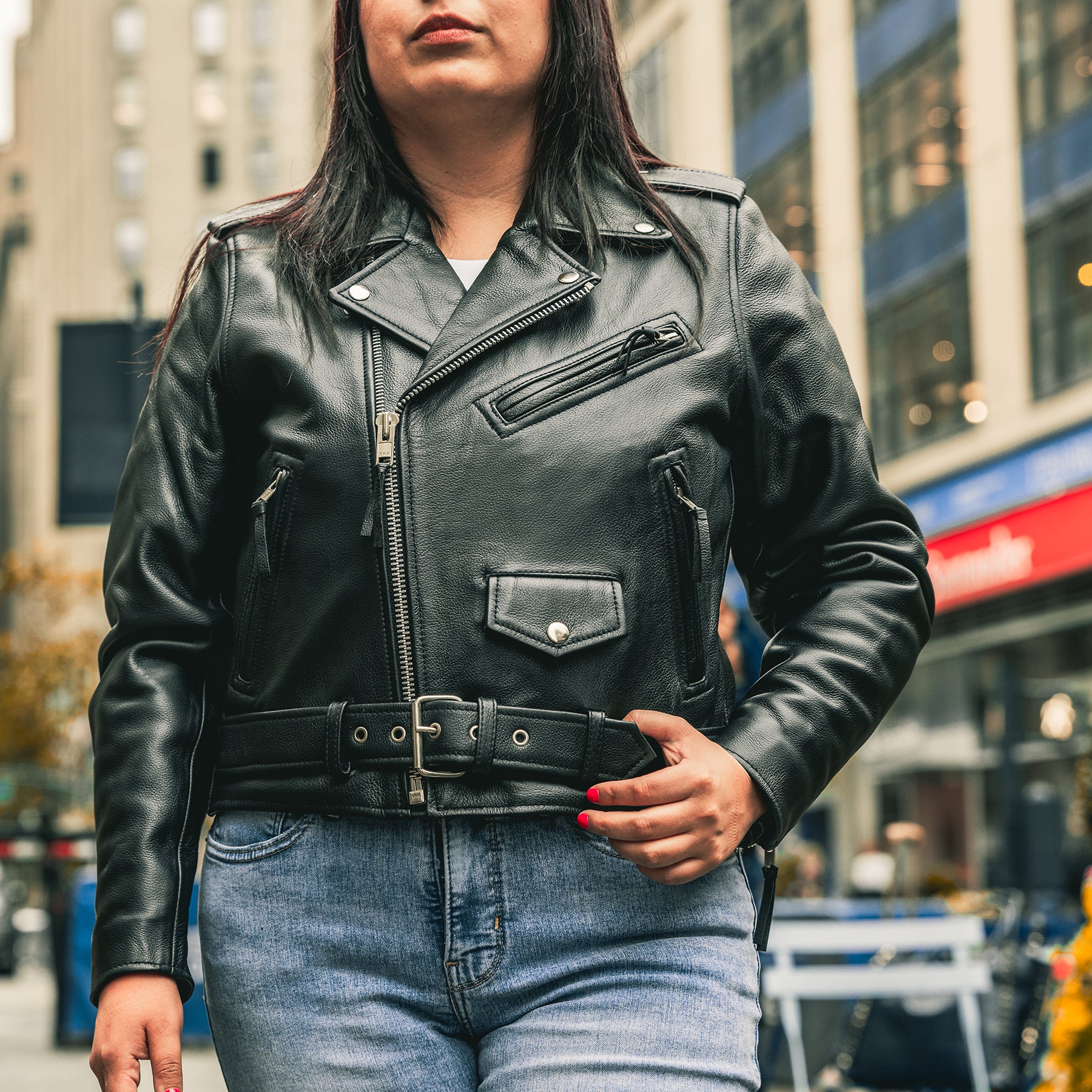 Bikerlicious - Women's Motorcycle Leather Jacket - Image 4