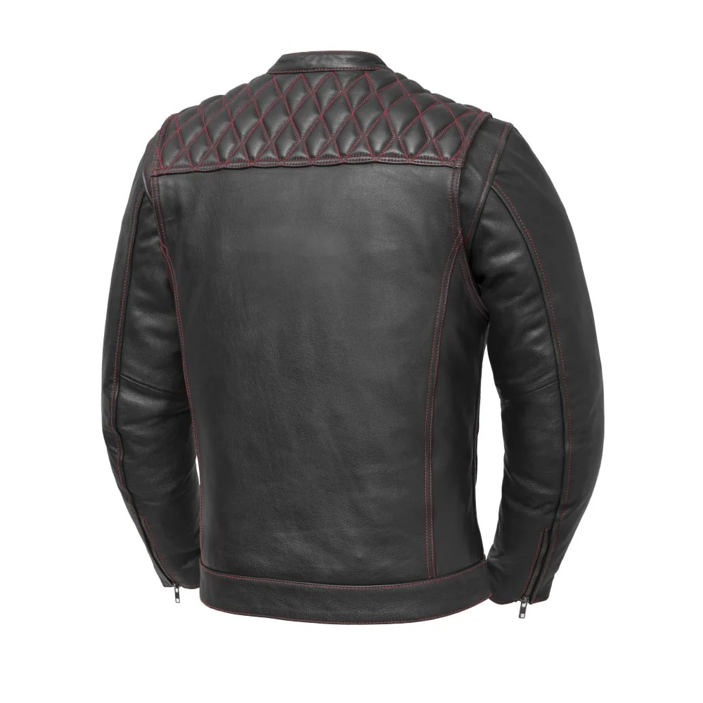 Cinder Men's Cafe Style Leather Jacket - Image 15