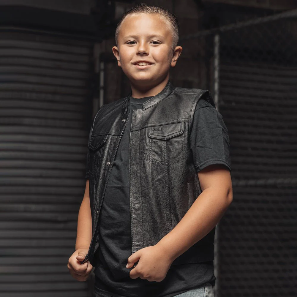 Bad Boy-  Kid's Leather Vest - Image 7