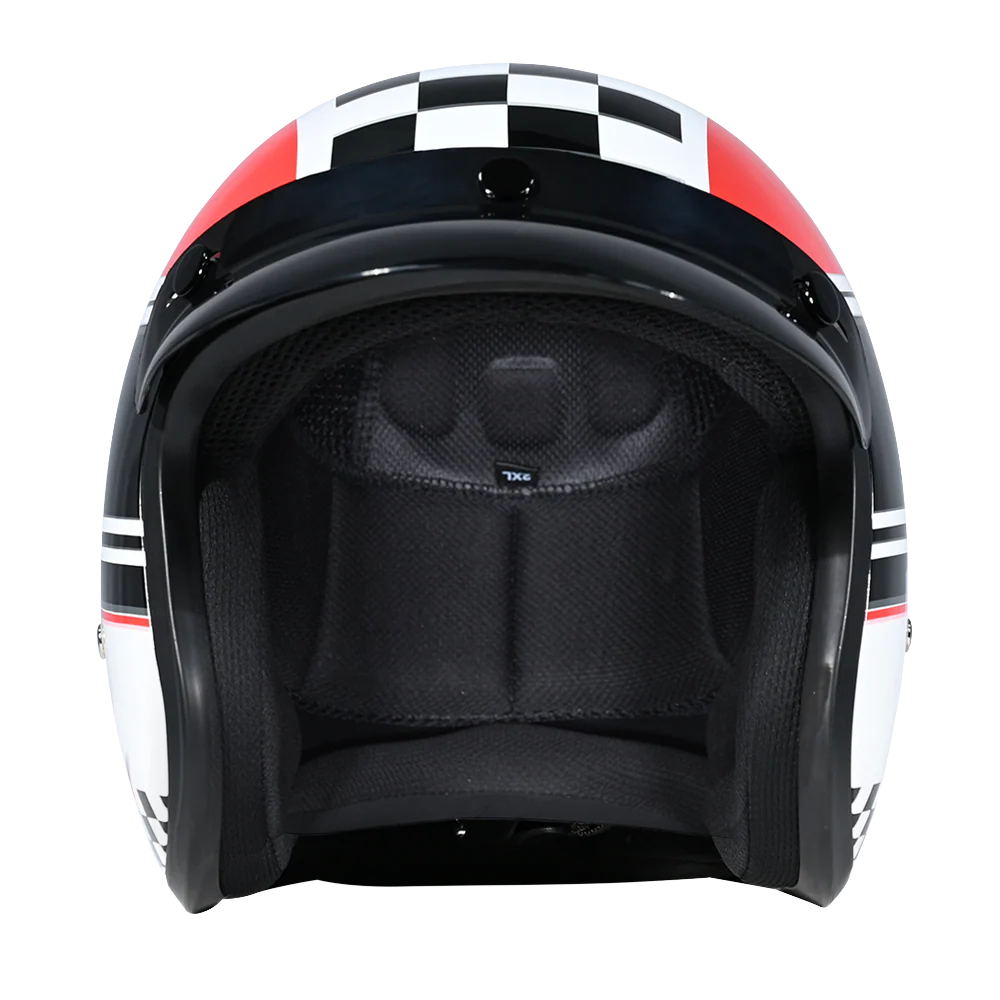 DOT Approved Daytona Cruiser Open Face Motorcycle Helmet - Men, Women & Youth - With Visor & Graphics - W/ Daytona Classic - Image 2