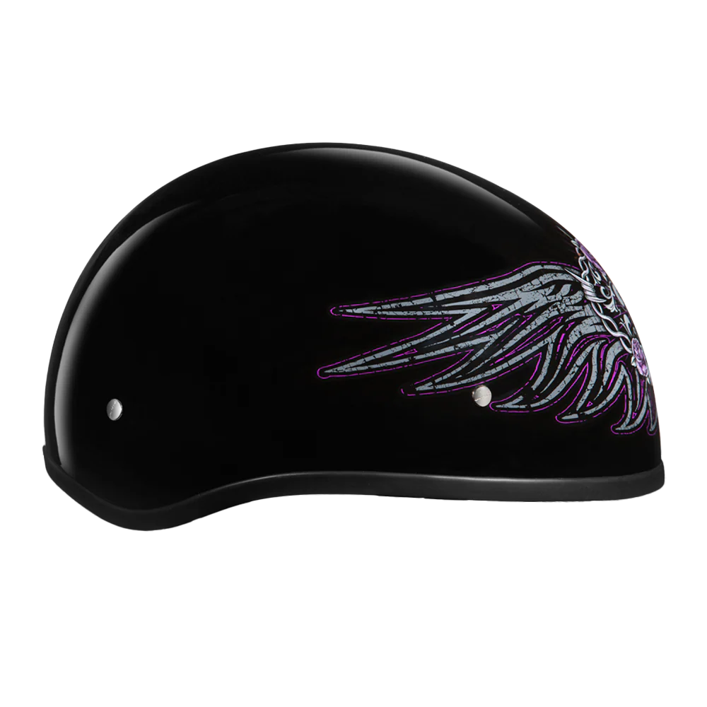 DOT Approved Daytona Motorcycle Half Face Helmet - Skull Cap Graphics for Men & Women, Scooters, ATVs, UTVs & Choppers - W/ Barbed Wire Heart - Image 5