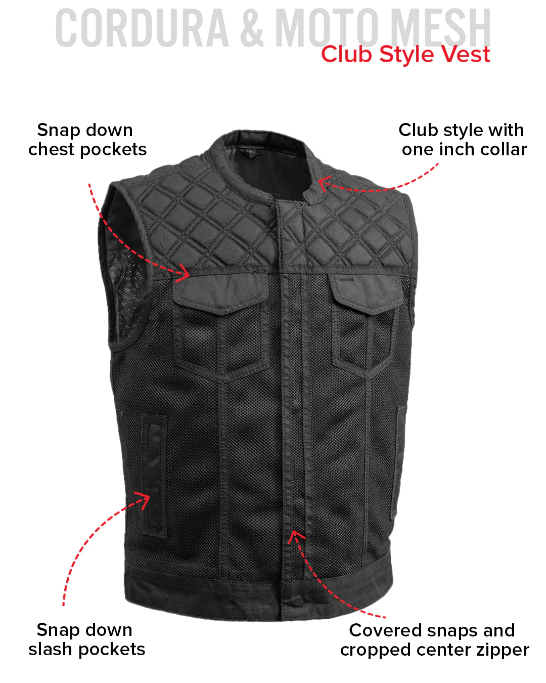 Downside Moto Mesh Men's Motorcycle Vest - Image 18