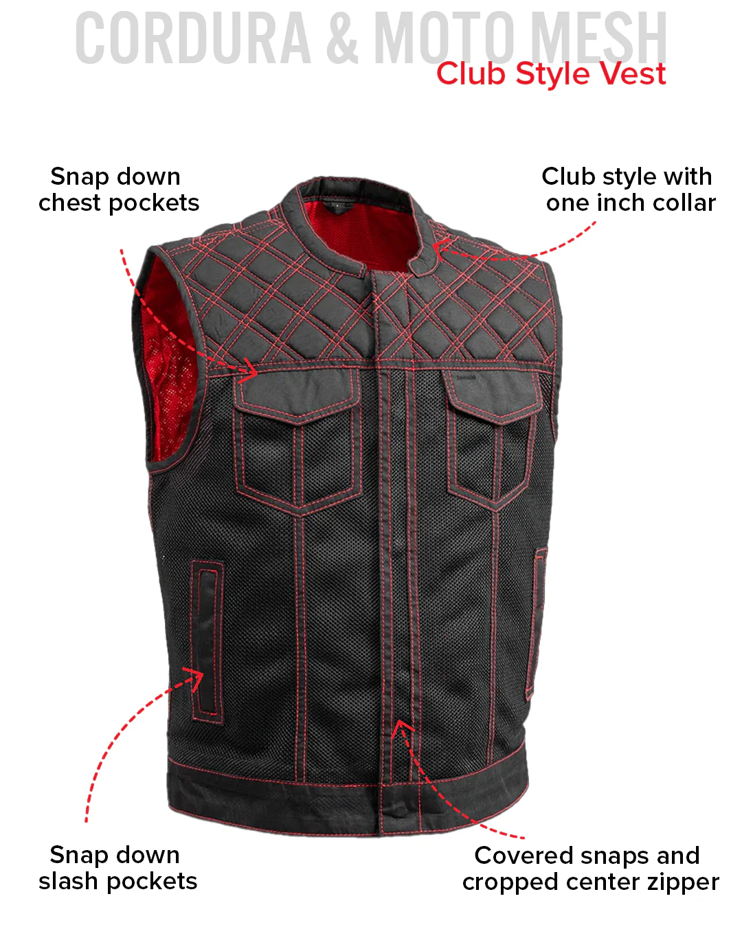 Downside Moto Mesh Men's Motorcycle Vest - Image 24