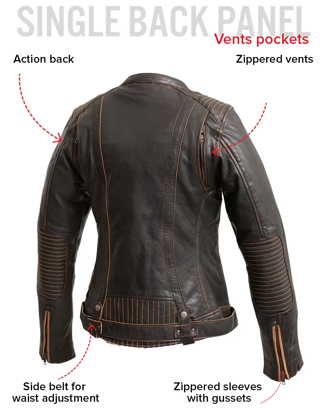 Electra - Women's Motorcycle Leather Jacket - Image 8