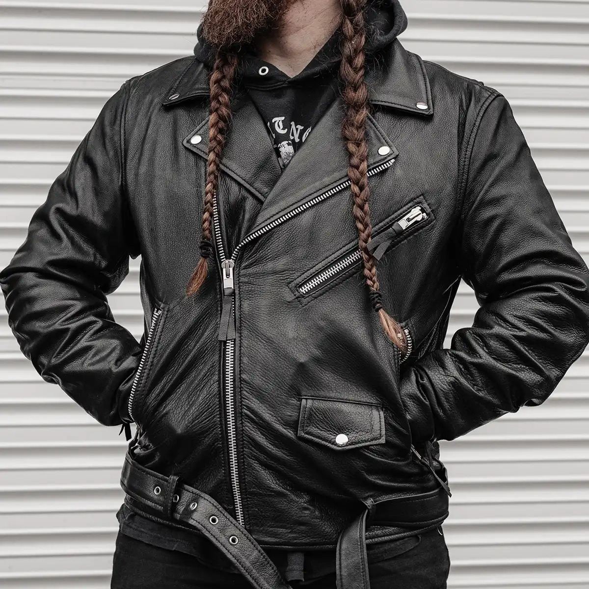 Fillmore Men's Motorcycle Leather Jacket - Image 19