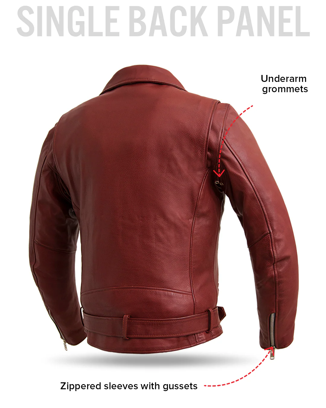 Fillmore Men's Motorcycle Leather Jacket - Image 21
