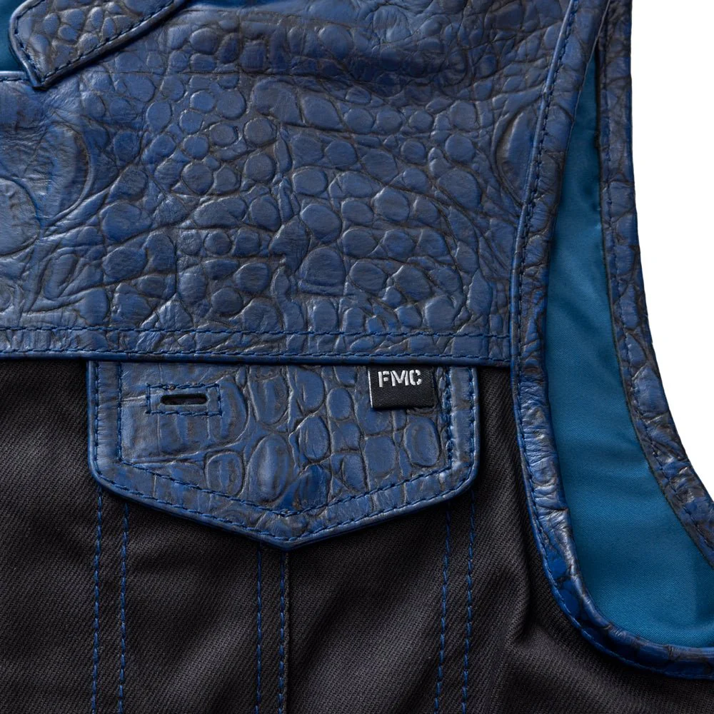 Horntail  - Men's Leather/Denim Motorcycle Vest - Image 4