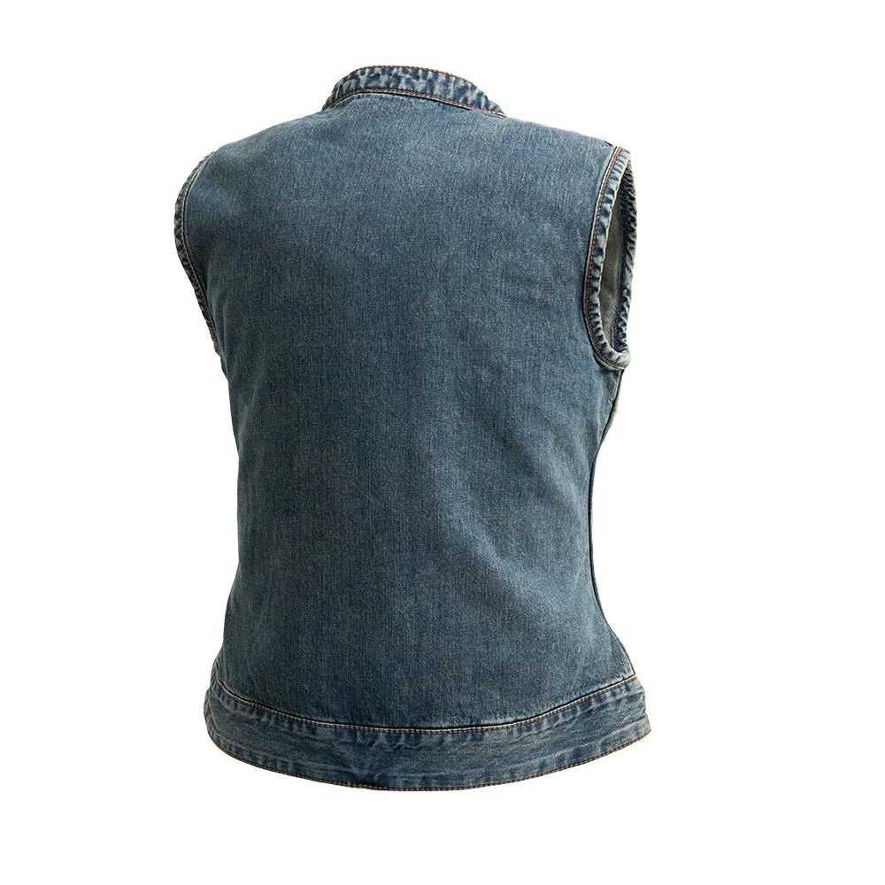 Lexy Women's Motorcycle Denim Vest - Image 2