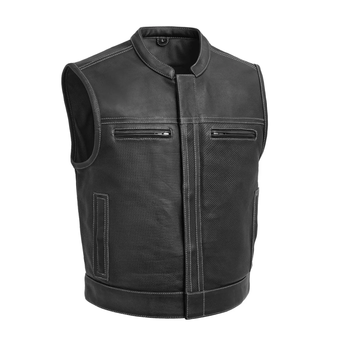 Lowrider Perforated Men's Leather Vest - Image 12