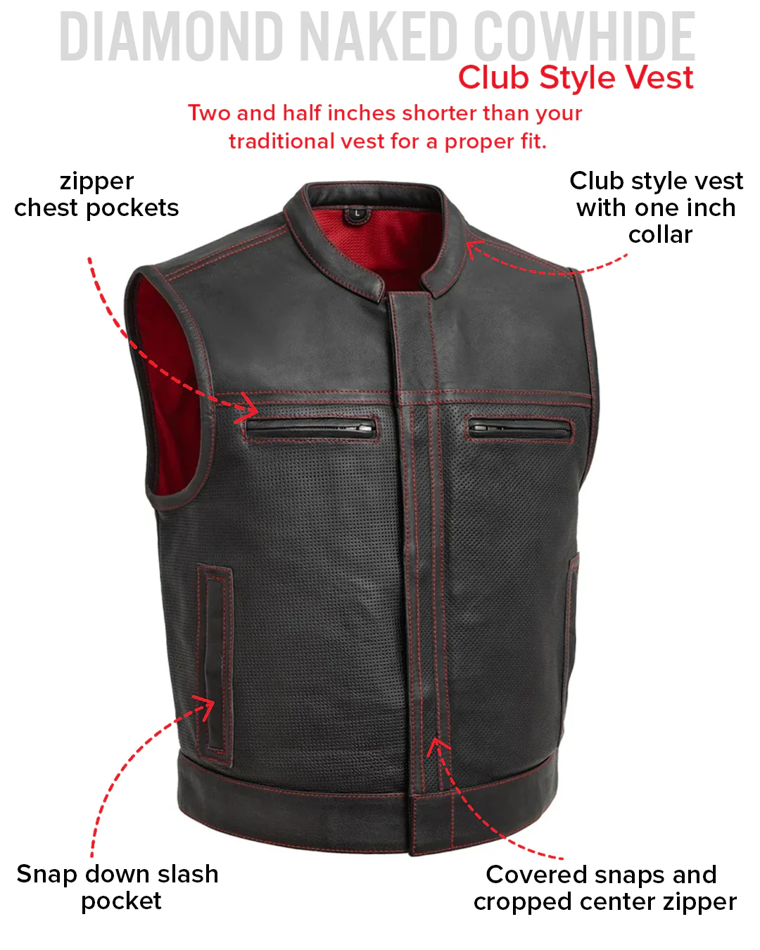 Lowrider Perforated Men's Leather Vest - Image 24