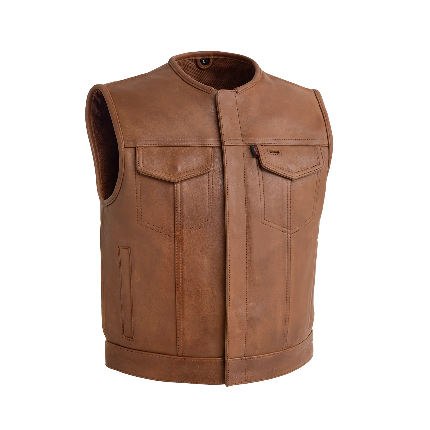 Lowside Men's Motorcycle Leather Vest - Image 11