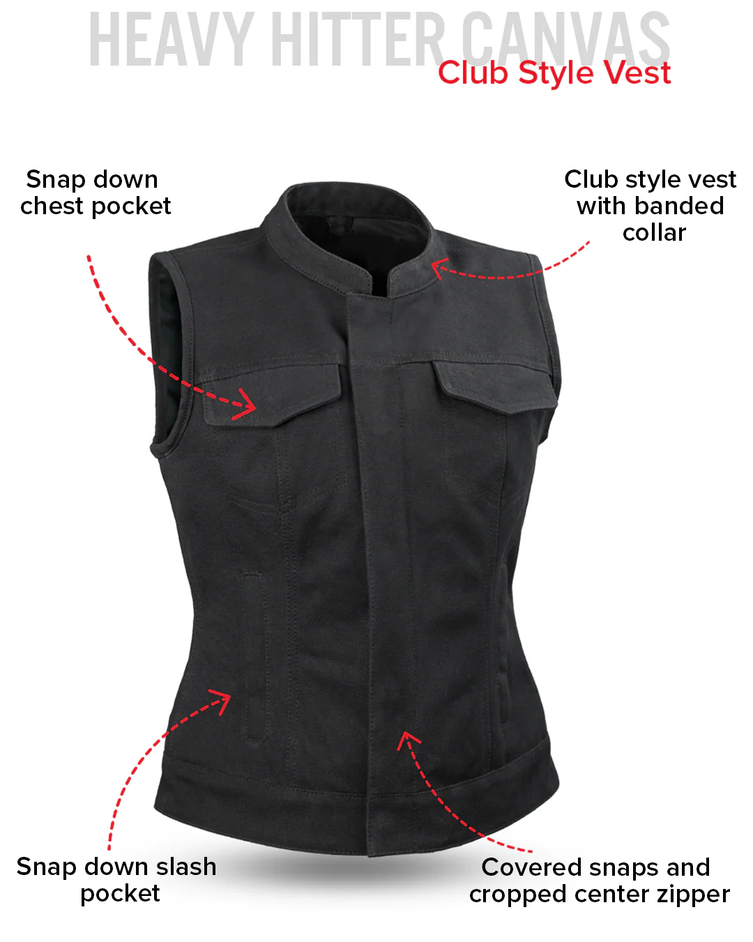Ludlow Women's Motorcycle Denim Vest - Image 5