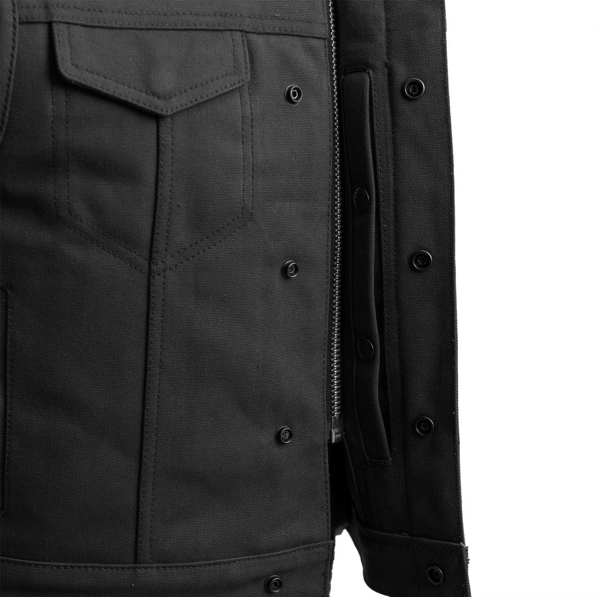 Lowside Black Men's Motorcycle Canvas Vest - Image 5