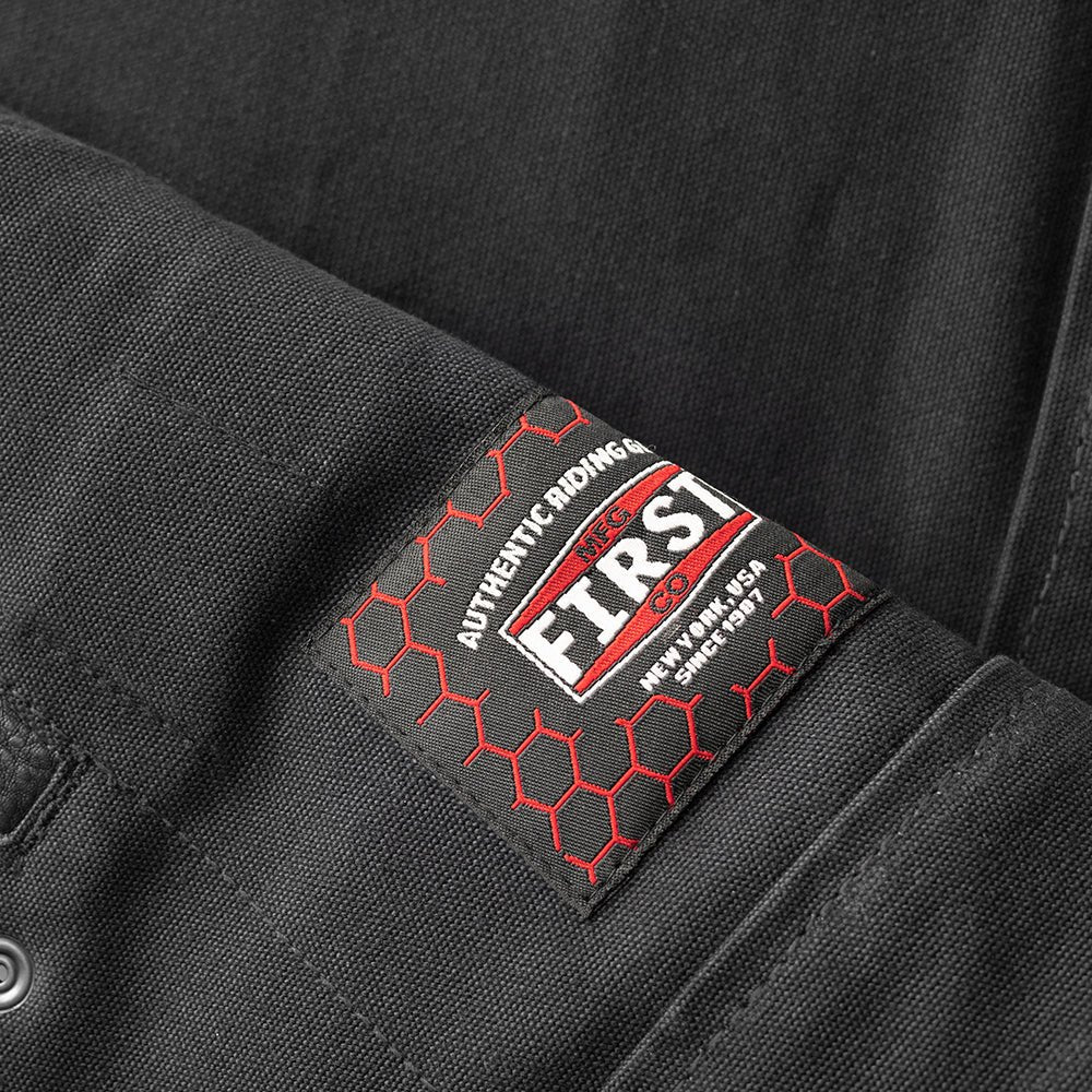 Hunt Club Motorcycle Leather Canvas Vest Black - Image 3