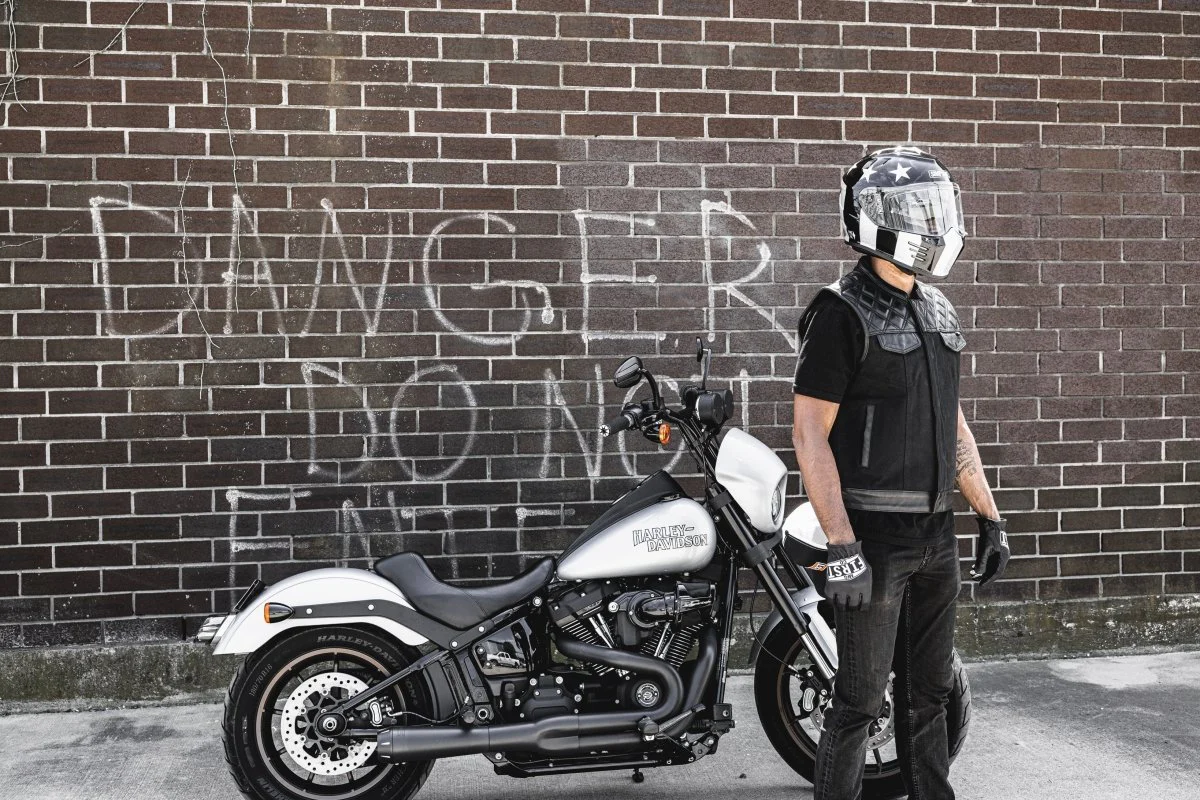 Hunt Club Motorcycle Leather Canvas Vest Black - Image 5