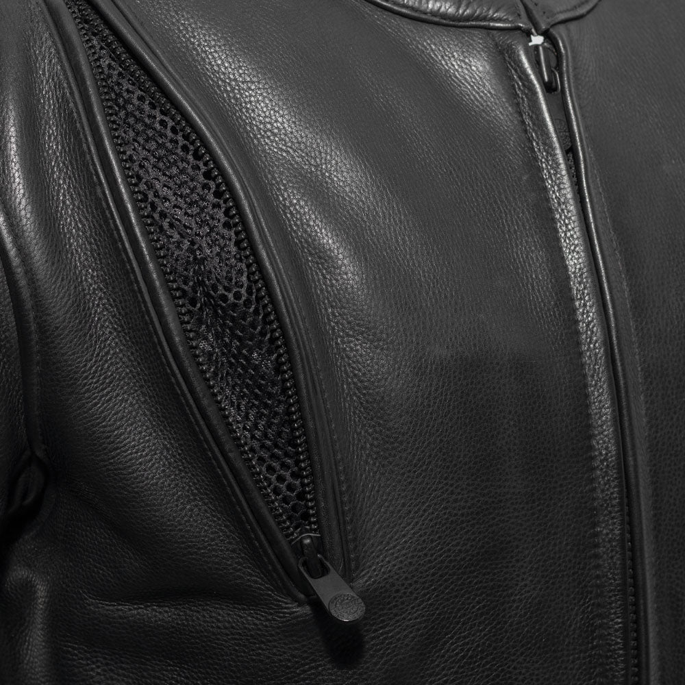 Revolt Men's Motorcycle Leather Jacket - Image 5
