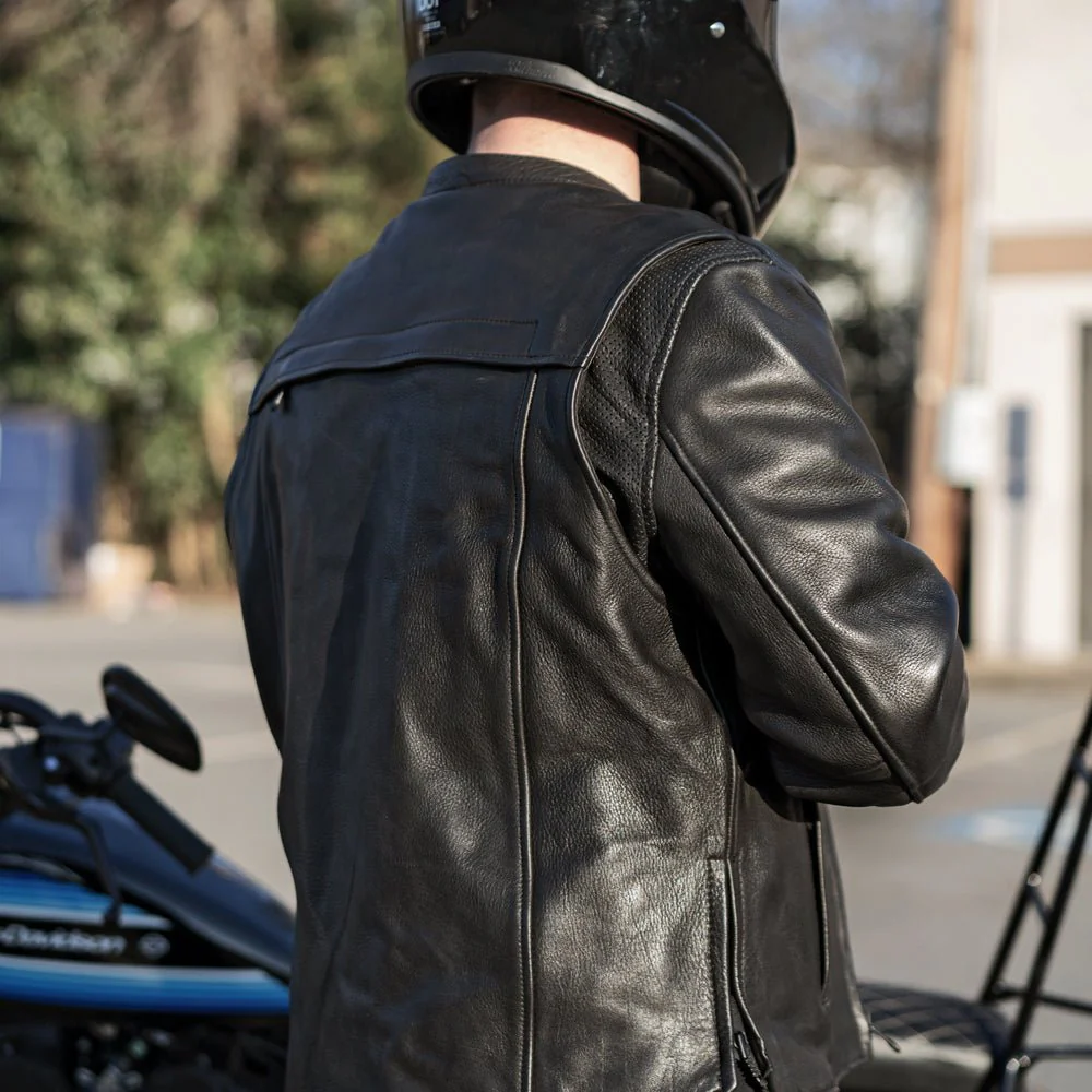Revolt Men's Motorcycle Leather Jacket - Image 7