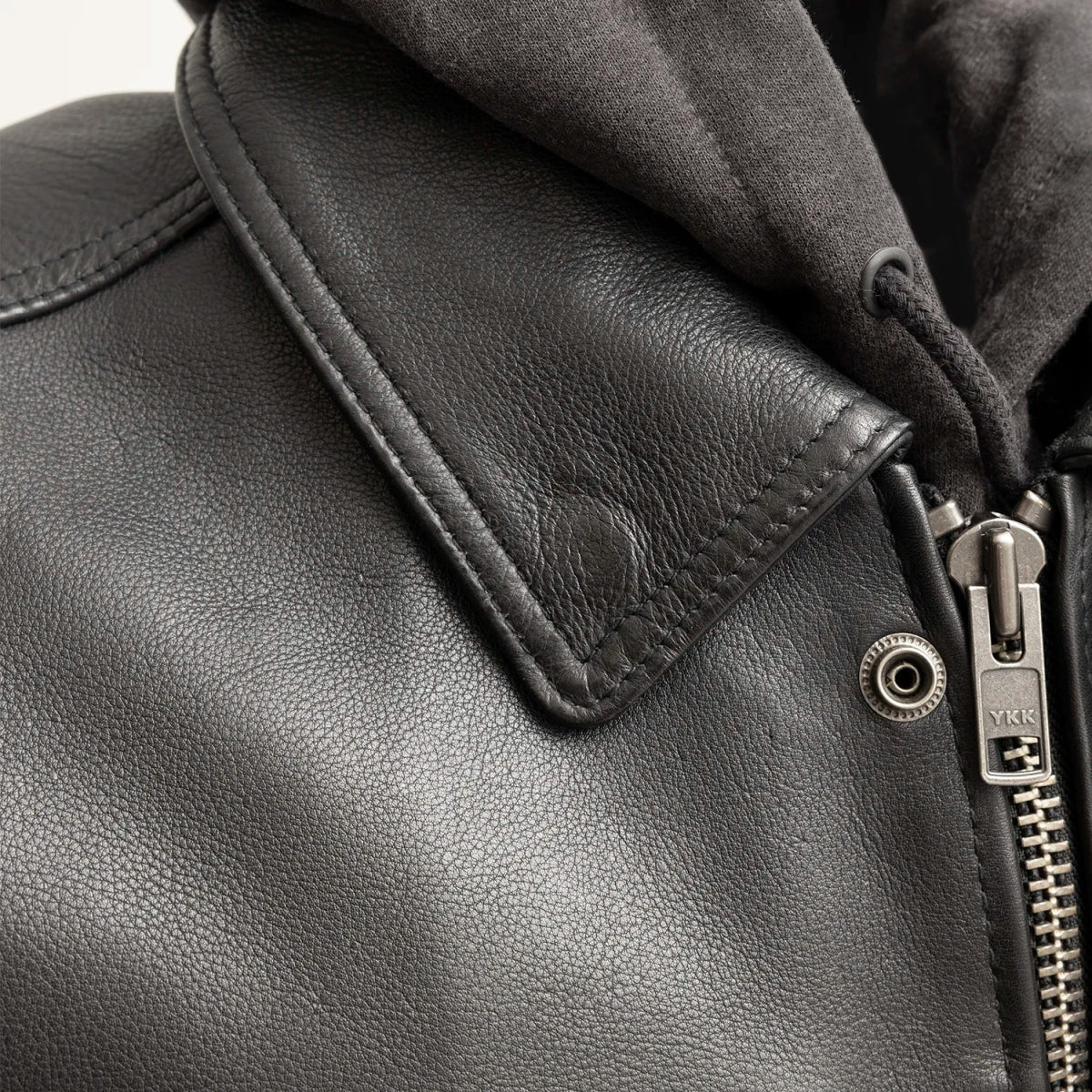 Kent Men's Motorcycle Leather Vest and Hoodie - Image 8