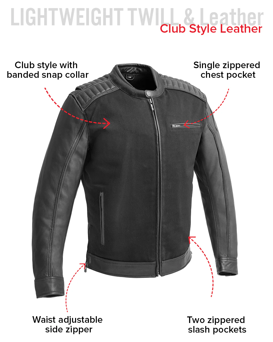 Daredevil Men's Motorcycle Twill/Leather Jacket - Image 6