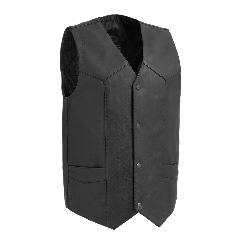 Texan Men's Motorcycle Western Style Leather Vest