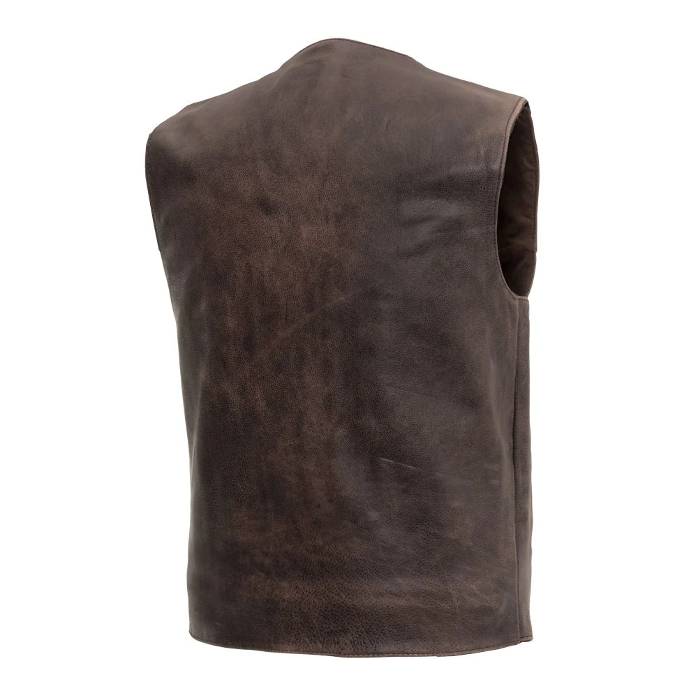 Texan Men's Motorcycle Western Style Leather Vest - Image 8