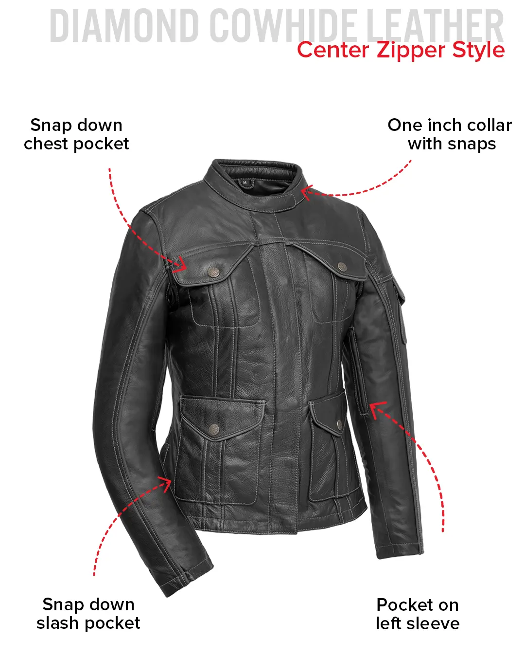 Outlander - Women's Motorcycle Leather Jacket - Image 10