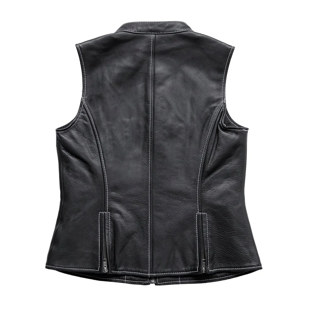 Quinn Women's Club Style Leather Vest - Limited Edition - Image 2