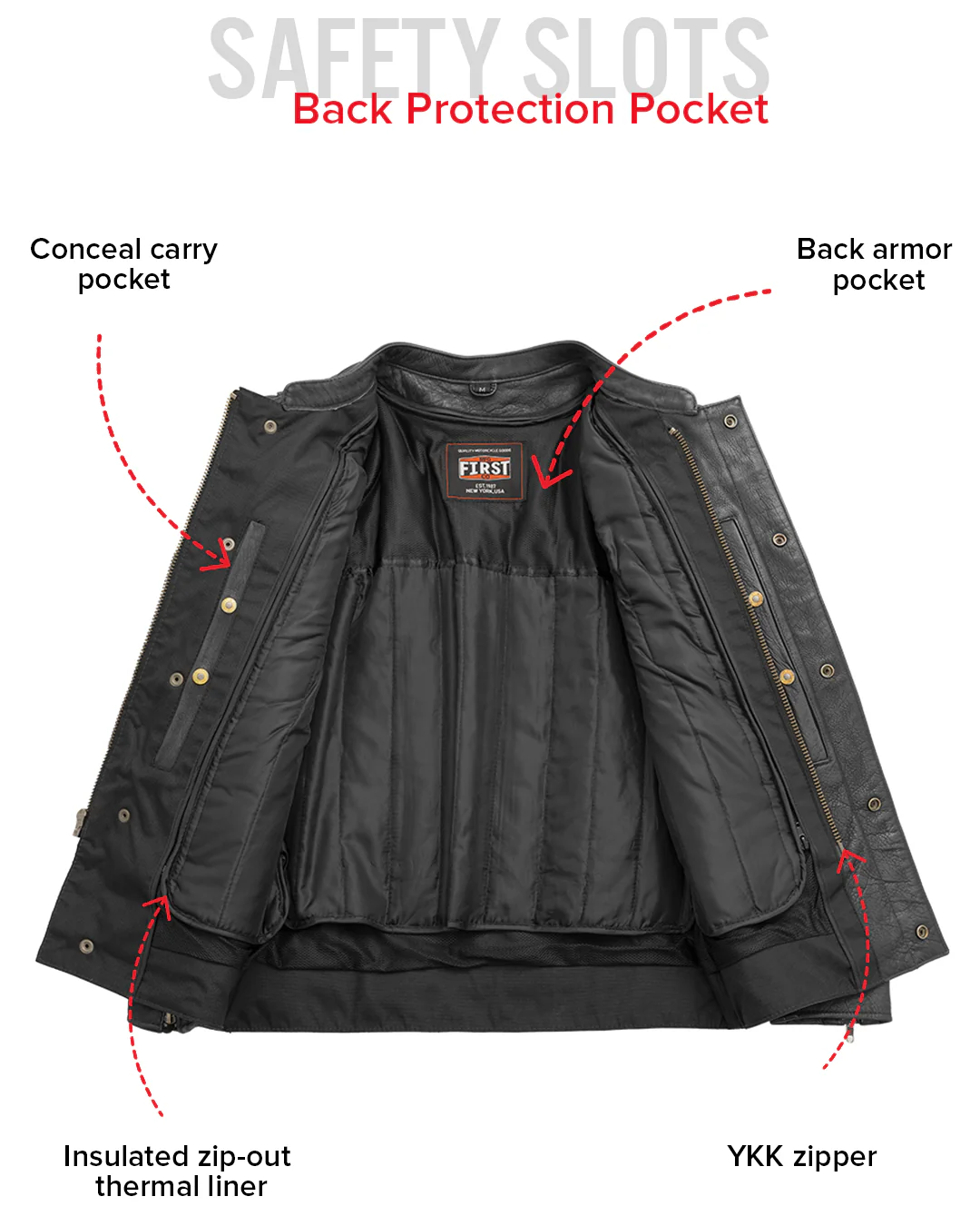 Raider Men's Motorcycle Leather Jacket - Image 19
