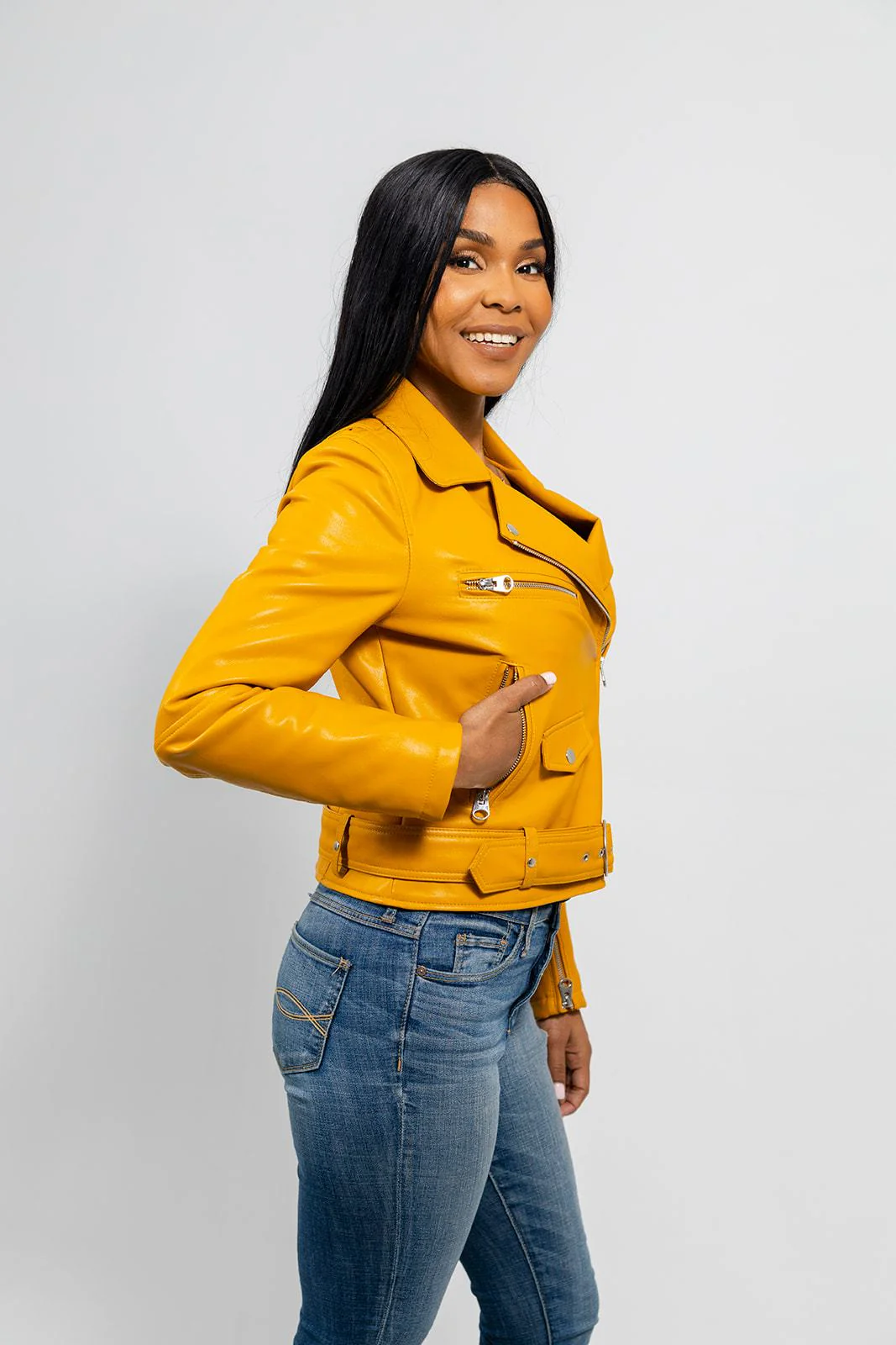 Remy - Women's Vegan Faux Leather Jacket - Image 4
