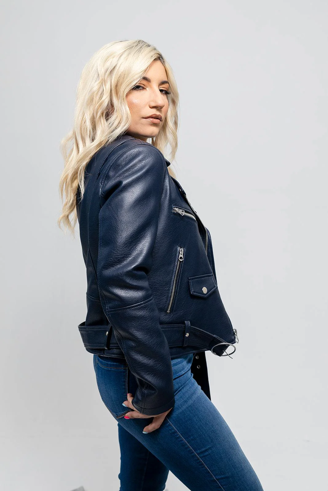 Remy - Women's Vegan Faux Leather Jacket - Image 8