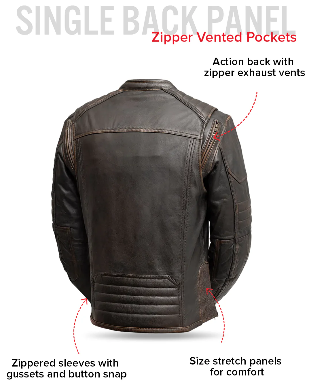 Rider Club - Men's Leather Motorcycle Jacket - Image 7