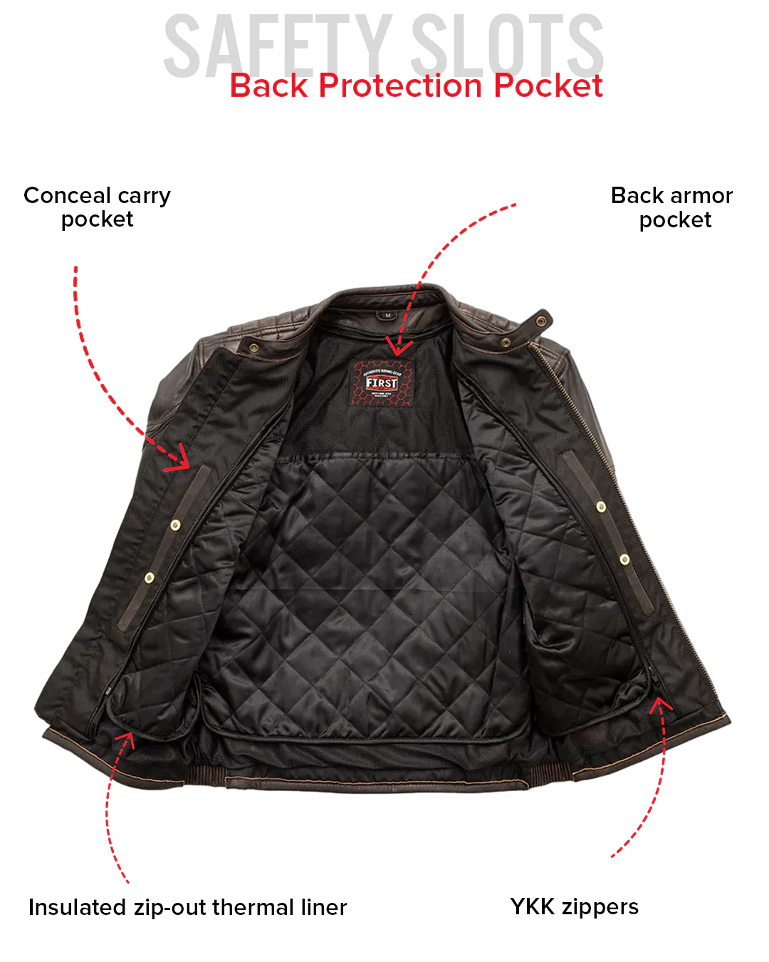 Rider Club - Men's Leather Motorcycle Jacket - Image 9