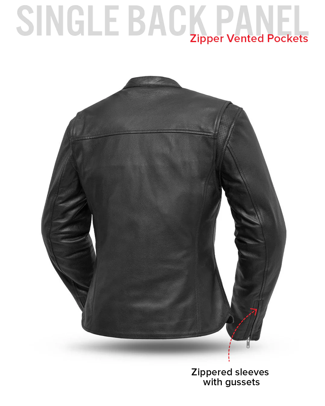 Roxy - Women's Leather Motorcycle Jacket - Image 5