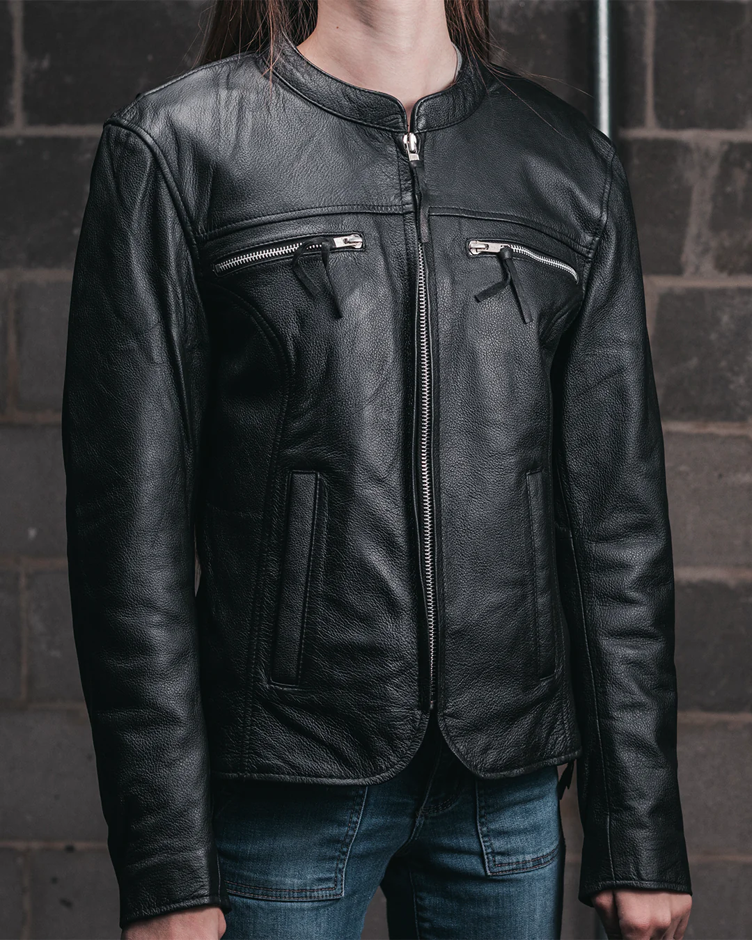 Roxy - Women's Leather Motorcycle Jacket - Image 6