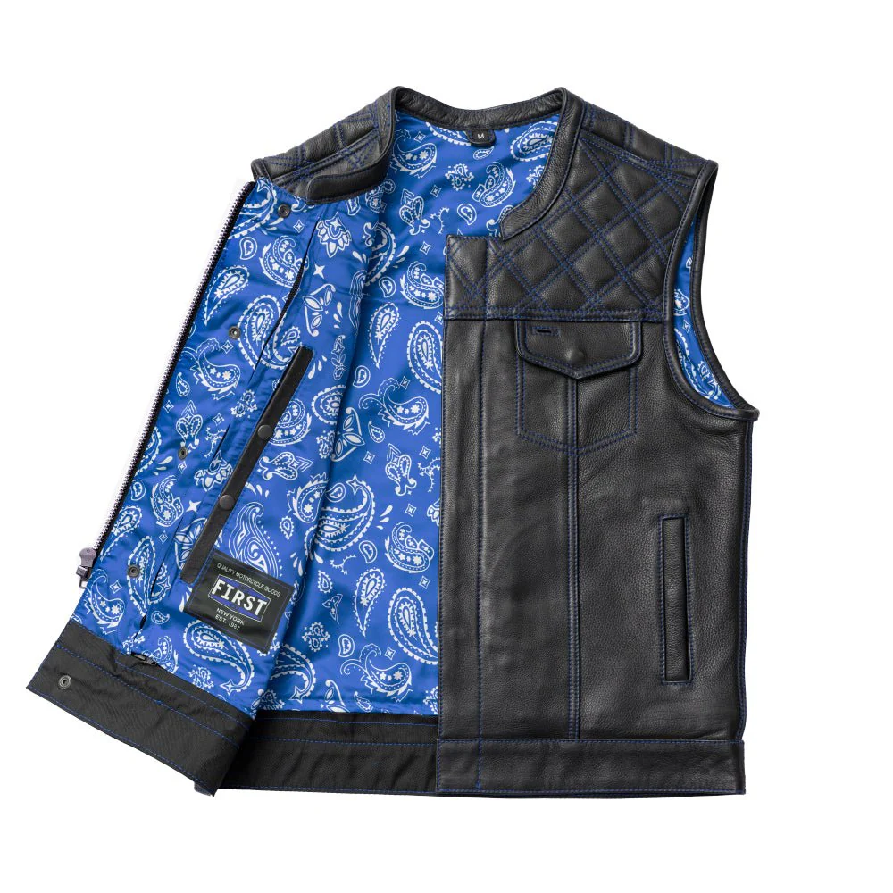 Whaler Blue - Men's Club Style Leather Vest (Limited Edition) - Image 4
