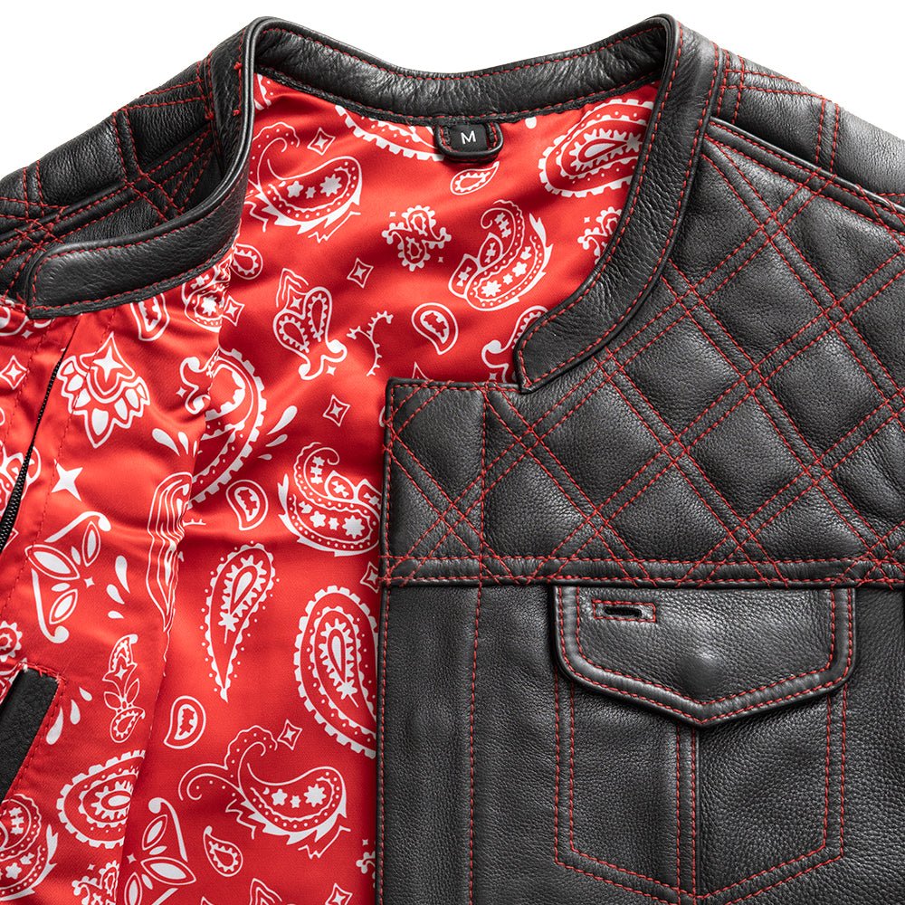 Whaler Red - Men's Club Style Leather Vest (Limited Edition) - Image 4