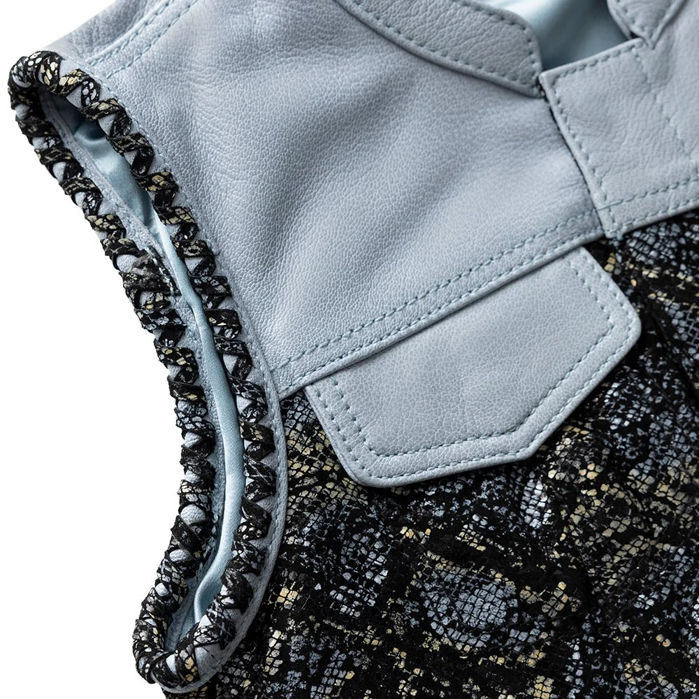 Blue Viper Women's Club Style Leather Motorcycle Vest - Limited Edition - Image 4