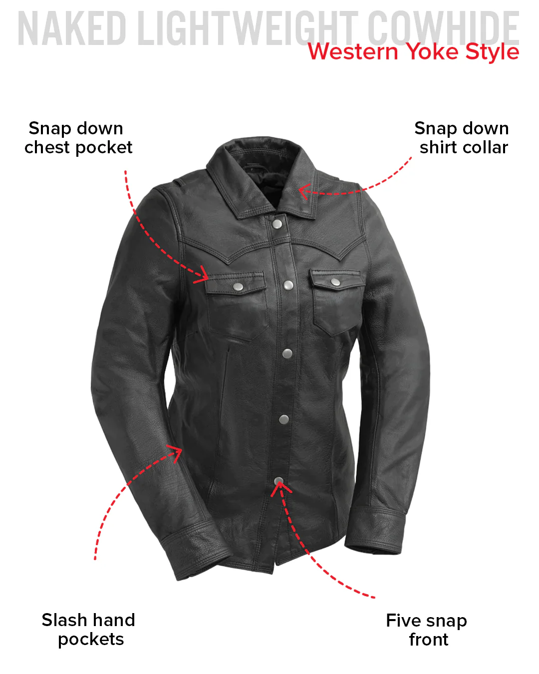 Onyx Women's Leather Motorcycle Shirt - Image 7
